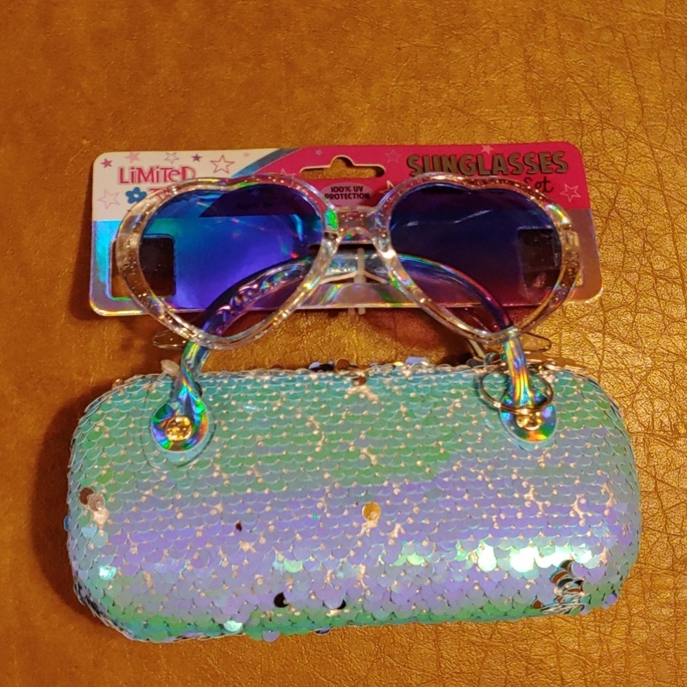 Limited Too Sunglasses w/ Flip Sequins Case